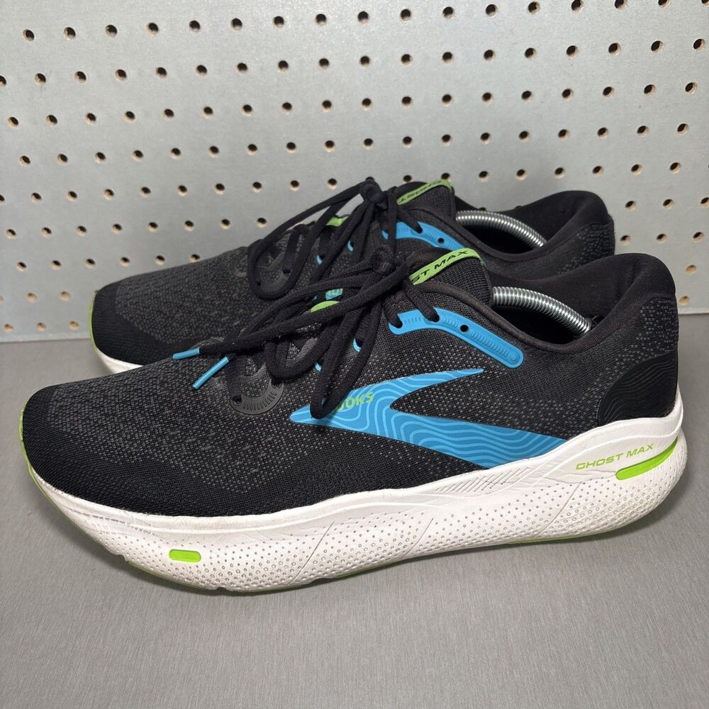 Brooks Ghost Max Running Shoes Mens Size 14 D Black Blue Green Sneakers - Picture 2 of 14